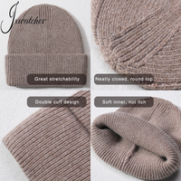 Jxwatcher Bonnets d'hiver en cachemire et laine pour femmes et hommes, vente en gros, avec logo personnalisé, rayés, unisexe, bonnets tricotés sur mesure
