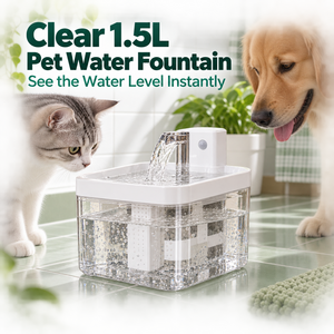 Fontaine à eau pour animaux de compagnie Clear Tank 1,5 L, distributeur automatique à circulation continue pour chats et chiens - Product Image 4