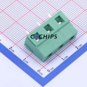 DB128V-7.62-3P-GN-S Screw Terminal Block Through hole Component (THT),P=7.62mm Connector 1x3P 7.62mm Green Through Hole - Product Image 1