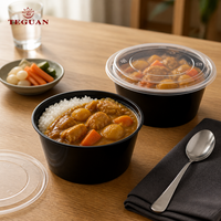 Conteneur alimentaire jetable TeGuan TG461 en PP de qualité alimentaire, 42 oz, avec couvercle micro-ondable, design moderne, multi-usages, pour la maison