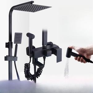 Libert G-8 Top 1 Vente Flash Robinet de salle de bain moderne noir et or thermostatique LED Système de douche à pluie pressurisé pour baignoire - Product Image 5