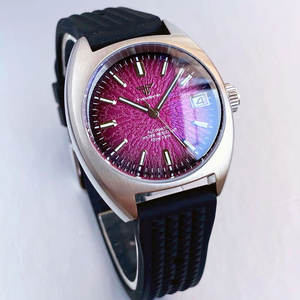 Orologio Subacqueo Tandorio NH35A 10atm per Uomo, Vetro Zaffiro Bombato AR, Data, Acciaio 36MM, Nero/Rosso/Verde - Product Image 3