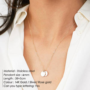 Collar EManco Moderno y Sencillo con Letras Grabadas, de Acero Inoxidable Electrochapado, Ligero (3g), Unisex y Versátil - Product Image 2