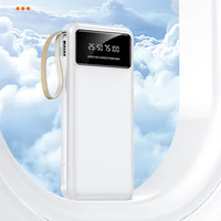 Powerbank 20000mAh kapasitas tinggi logo kustom ramping Harga Murah 10000mah pengisian cepat Bank daya kabel bawaan
