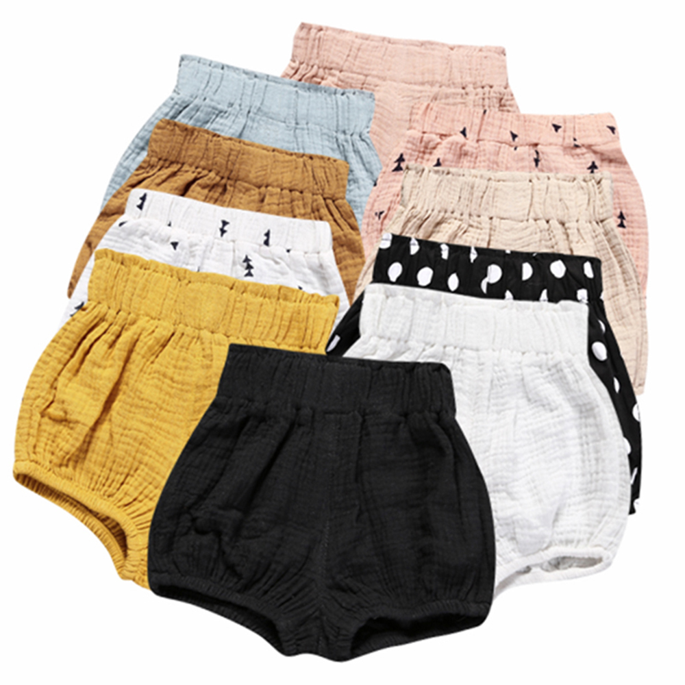 Roupas de bebê, verão roupas de bebê de linho algodão listrado crianças shorts meninas quente calcinha com babados para bebê pp shorts