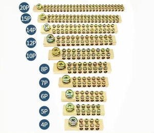 Prezzo di fabbrica doppia fila morsetto a vite 1 + 4 vie terminali in ottone con staffa in plastica, connessione elettrica durevole - Product Image 3