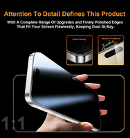 Pelindung Layar Privasi 360 Derajat Kaca Tempered Anti Spy 4 Arah 2.5D 0.33mm untuk iPhone 18 17 16 15 14 13