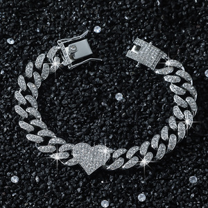 2026 New Hot Selling Simple Design Love Heart Chain <b>Bracelet</b> Hiphop Style Retro Alloy Men's <b>Bracelet</b> Fashion Jewelry Wholesale - Product Image 2