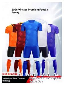 Nouvel ensemble de maillots de football personnalisés pour enfants et adultes - Maillots de match, entraînement, manches courtes, col en V, fibre de polyester, numérique haut de gamme - Product Image 2
