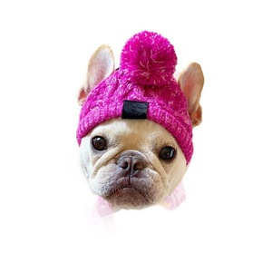 Gorro para Bulldog Francés con Diseño de Pompón, Cálido para Invierno, Color Sólido - Product Image 5