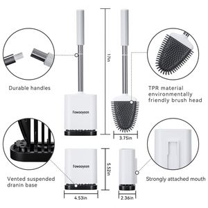 Cepillo de inodoro ventilado para limpieza del baño con mango de acero inoxidable y soporte de silicona para cepillo de inodoro - Product Image 6