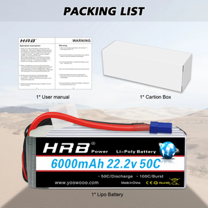 Batterie Lipo HRB 6S 22.2V 5000mAh 5200mah 6000mah 8000mah 10000mah 12000mah 16000mah 22000mah 50C pour drone UAV RC Quadricoptère - Product Image 5