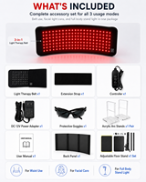 Lampe de luminothérapie rouge certifiée CE de qualité médicale, 168 LED, 850 nm, appareil de soulagement de la douleur pour le soin du corps, de la peau et du visage