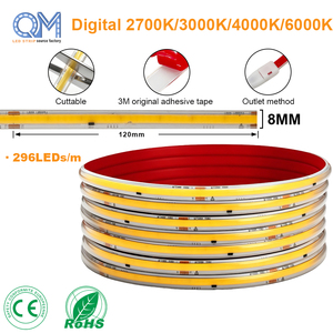 Tira de Luces LED COB para Exteriores, de Fábrica, AC 110V 220V, 296 LED/m, IP67, 100m/rollo, 3000k 4000k 6500k, Blanca, Impermeable, de Alto Brillo - Product Image 1