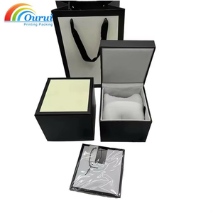 High Quality OEM Factory Watch Packaging Box Customized Logo Certificate Card Holder Display Black Velvet Material - Product Image 1