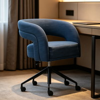 Chaise de bureau exécutive moderne de luxe léger, durable, avec revêtement en tissu et roulettes pivotantes, pour chambres d'hôtel et usage professionnel