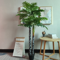 Vente en Gros d'Intérieur Décoratif 80-230cm Plante Artificielle Grandes Feuilles Philodendron Plantes Avec Pot