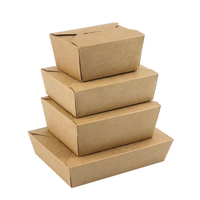 Boîte alimentaire en papier kraft biodégradable écologique personnalisée |   Emballage jetable résistant à la graisse et aux fuites pour sushis et salades