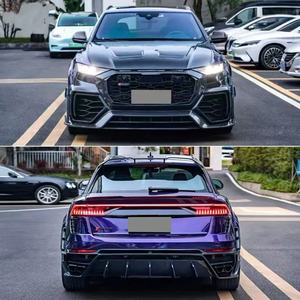 Kit carrosserie en fibre de carbone sèche MSY pour <span class=keywords><strong>Audi</strong></span> Q8 Rsq8, pare-chocs avant et arrière en fibre de carbone sèche, jupe latérale, spoiler, capot, kit carrosserie large - Product Image 4