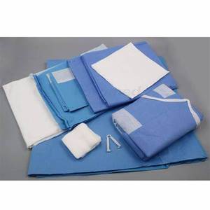 Fuzelong fábrica personalizada azul desechable estéril no tejido paquete de entrega Kit de entrega quirúrgica
