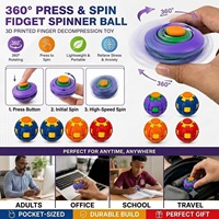 Balle rotative YT, 360° °   Jouet de bureau mécanique à pression et rotation, Gyroscope cinétique anti-stress de qualité supérieure pour adultes et enfants, Jouet de décompression