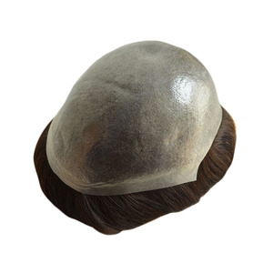 Prótesis Capilar Masculina de <span class=keywords><strong>Cabello</strong></span> 100% Natural AU, Peluca de Silicona para Hombre, Sistema de Reemplazo de Toupee <span class=keywords><strong>con</strong></span> Doble Nudo y Pegamento, <span class=keywords><strong>Cabello</strong></span> <span class=keywords><strong>Corto</strong></span> Chino - Product Image 4