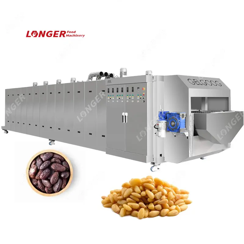 Pine Nut Peeling e assado Linha Cocoa Bean Roaster Plant Linha de assar gergelim Fornecedores