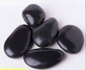 Hot selling polished black pebbles, natural pebbles, garden stones wholesale price