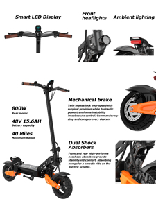 Trottinette Électrique Tout-Terrain 1000W 36V avec Frein Hydraulique, Vitesse 25km/h, Vente en Gros et Location, pour Livraison - Stock UE - Product Image 6