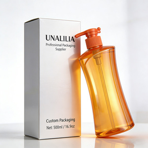Botella de Plástico PET Naranja Personalizada de 300ml 500ml con Bomba para Loción, Champú, Acondicionador para el Cabello, Gel de Ducha, Envase para el Cuidado de la Piel - Product Image 6