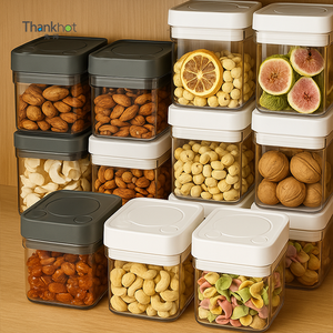 Recipientes de Almacenamiento de Cocina Multifuncionales Vacare de Diseño Moderno, Tapas Rectangulares, Técnica de Inyección, Material PET - Product Image 3