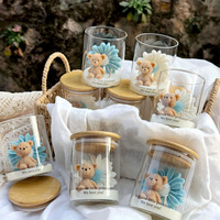 Petite bougie parfumée en forme d'ours Daisy, cadeau d'anniversaire, souvenir, bougie en pot, vente en gros, ornement décoratif pour la maison, fleur