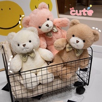 Ours en peluche mignon avec nœud papillon 30 cm, ours en peluche doux pour la Saint-Valentin, idéal pour câliner, prix d'usine en gros, conception personnalisée