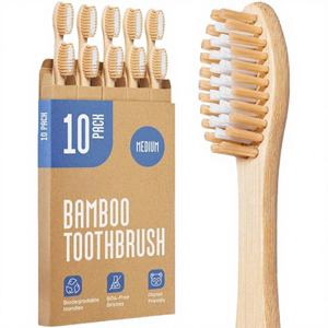 Brosse à dents écologique Yuansheng avec poils en nylon moyens, sans BPA, 100% biodégradable pour adultes - Product Image 1