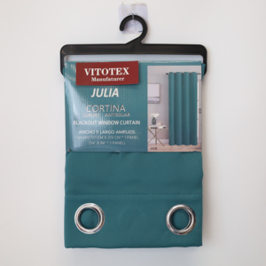Cortinas 100% Opacas de 84 Pulgadas para Dormitorio o Sala de Estar, Cortinas Térmicas Aislantes de Lujo, Resistentes, 2 Paneles, Color Verde Azulado - Product Image 1
