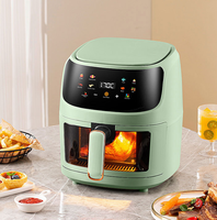 Friteuse à air numérique 1500W, 5,5L-8L, multifonction, avec écran tactile en plastique pour usage domestique