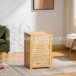 Custom-made Japanese-style <b>bamboo</b> laundry <b>baskets</b> for home and bedroom use, suitable for sorting and storing dirty clothes. - Product Image 5