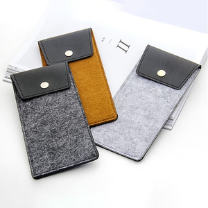 Custom felt sunglasses bag, stylish and simple snap-button <b>glasses</b> bag, <b>reading</b> <b>glasses</b> storage bag - Product Image 4