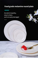 Vente en gros d'assiettes en mélamine blanche écologiques personnalisées ensemble d'assiettes rondes en plastique faciles à nettoyer plats de restaurant