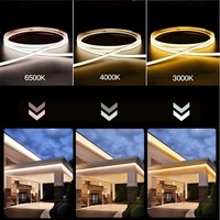 Produk baru Strip lampu dalam ruangan latar belakang dekoratif 2700k-6500k RGB 5mm 8w lampu Strip Led COB dapat diredupkan