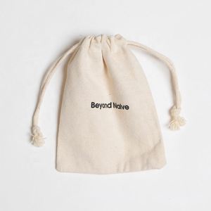 Custom Organic Cotton Recycled Size Small Reusable White <b>Muslin</b> <b>Cloth</b> Dust Pouch Drawstring Bag Logo Double String for Jewelry - Product Image 5