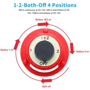 Interruptor de desconexión de batería de 12V, Selector de batería marina impermeable, aislador maestro para barco, coche, RV, ATV - Product Image 3
