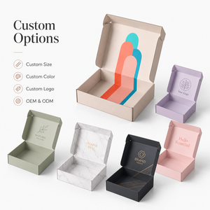 Factory Wholesale Eco-Friendly Corrugated Mailer Boxes Slotted Foldable Flat Pack Custom <b>Printed</b> Shipping Boxes for Gifts - Product Image 3