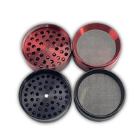 Accessoires pour fumée Broyeur de vitres transparent Logo personnalisé Manivelle 63mm 4 pièces Meuleuse en alliage de zinc