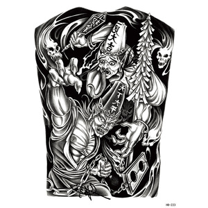 Autocollants de tatouage temporaire en papier blanc au design indien, résistants à l'eau, longue durée, pour le corps (demi-bras) pour hommes - Product Image 3