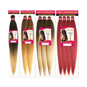 1X 2X 3X Synthetic Easy Private Label Yaki Ez Pre-Stretched Expression Pre Stretched Braiding Hair Pre Stretch