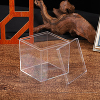 Boîte à bonbons en plastique transparente carrée avec logo personnalisé Boîte de rangement pour paquet cadeau Boîte à bonbons en plastique pour cadeaux de fête de mariage