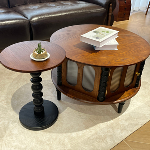 Modern 2-Piece <b>Nesting</b> Coffee <b>Table</b> Set for Living Room Cabinet Solid Wood Cabinet for Home Furniture - Product Image 1