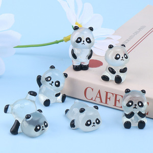 Llavero Transparente con Forma de Panda Pequeño, Adorno Luminoso para Coche, Accesorio Decorativo, Accesorios de Resina para Manualidades - Product Image 1