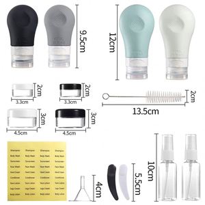 Juego de Botellas de Silicona para Artículos de Aseo, con Logotipo Personalizado, 16 Unidades, Kit de Bolsa de Aseo, Accesorios de Viaje Libres de BPA - Product Image 3